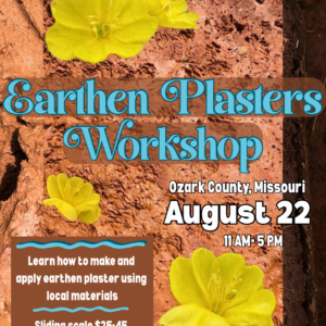 Earthen Plasters Workshop August 22, 2026